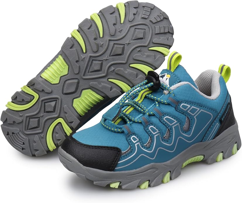 Boys Girls Hiking Trail Shoes Waterproof Slip Resistant Outdoor Trekking Walking Running Sneakers(Little/Big Kids)