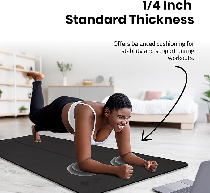 Extra Wide Yoga Mat for Men Women (72"L x 36"W) Non Slip Fitness & Exercise Mat with Alignment Marks for Yoga, Pilates, Floor Workouts