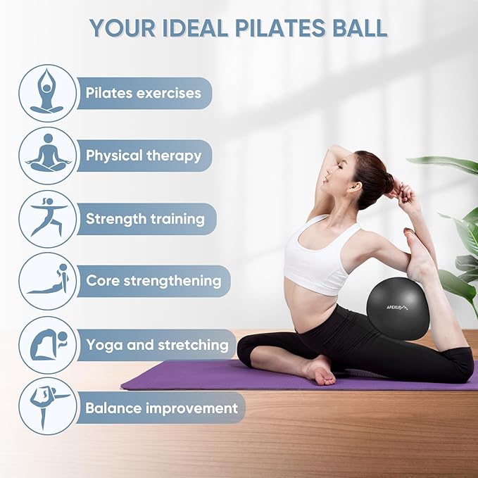 APEXUP Yoga & Pilates Ball - Anti Slip Heavy Duty Gym Ball for Fitness, Balance & Core Workout