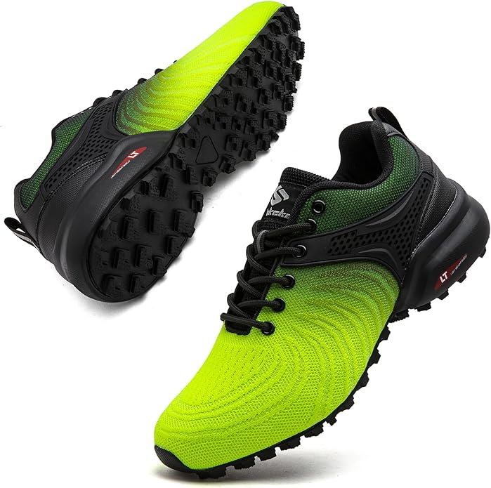 Men's Trail Running Shoes Lightweight Breathable Walking Hiking Sneakers Outdoor Athletic Tennis Cross Training Shoes