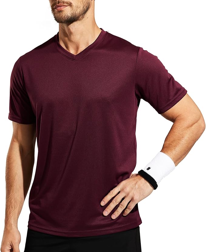 MIER Men's Quick Dry Workout Shirts Moisture Wicking Running Athletic Performance T-Shirts Recycled Polyester Top Tee
