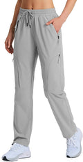 Women's Hiking Pants Quick Dry Lightweight Cargo Pants UPF 50 Water Resistant Zipper Pockets for Golf Travel Work Camping