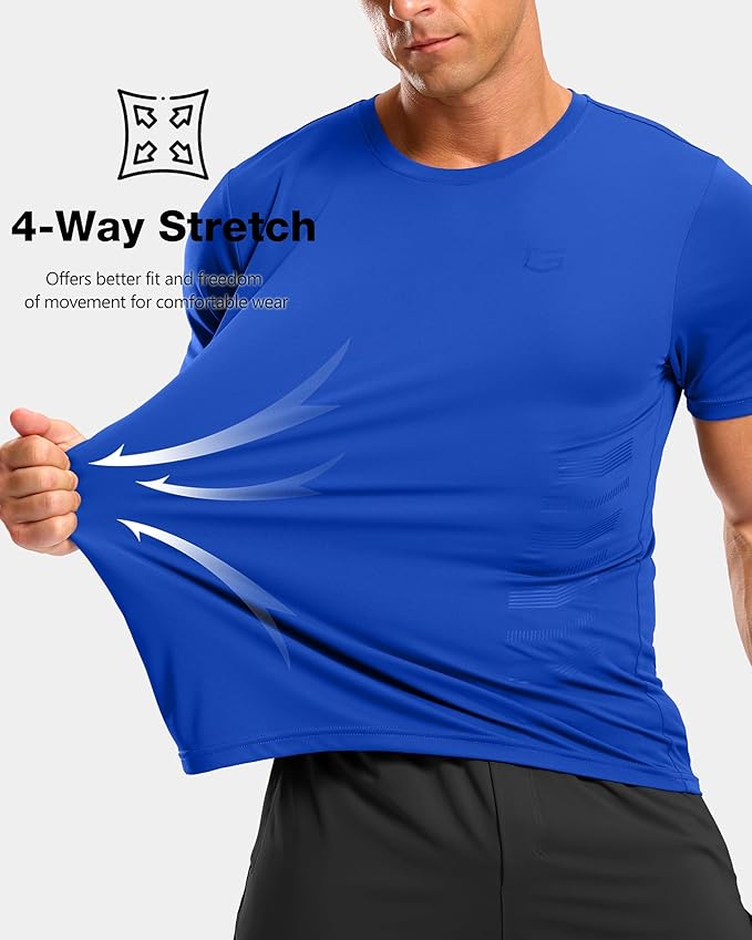G Gradual Men's Workout Shirts Quick Dry Athletic Running T-Shirts Lightweight Moisture Wicking Short Sleeve Sports Gym Tops