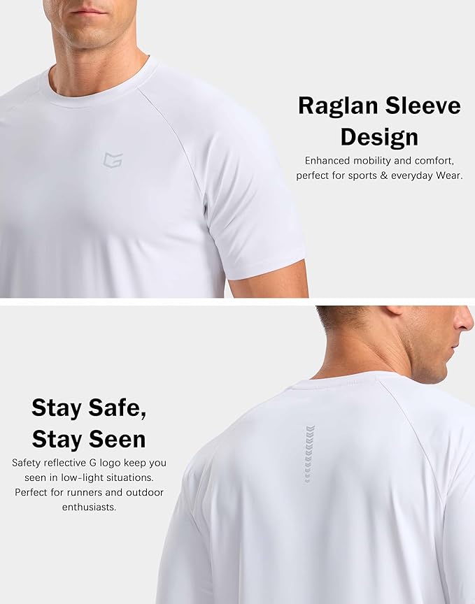 G Gradual Men's Workout Athletic T-Shirts Moisture Wicking Cooling Running Shirts Short Sleeve Performance Tee for Gym Tennis