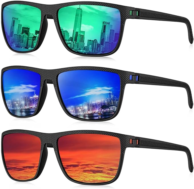 KALIYADI Polarized Sunglasses for Men, Lightweight Sun Glasses with UV Protection for Driving Fishing Golf