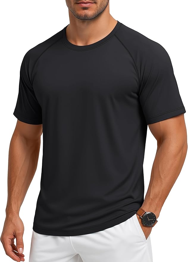 MAGCOMSEN Men's Short Sleeve UPF 50+ Sun Protection Shirts Quick Dry Athletic T-Shirt Hiking Running Swimming Rash Guard