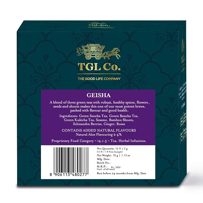 TGL Co. Green Tea | Sip it Hot or Iced | Soothes Digestion, Cleansing & Refreshing (Geisha tea)