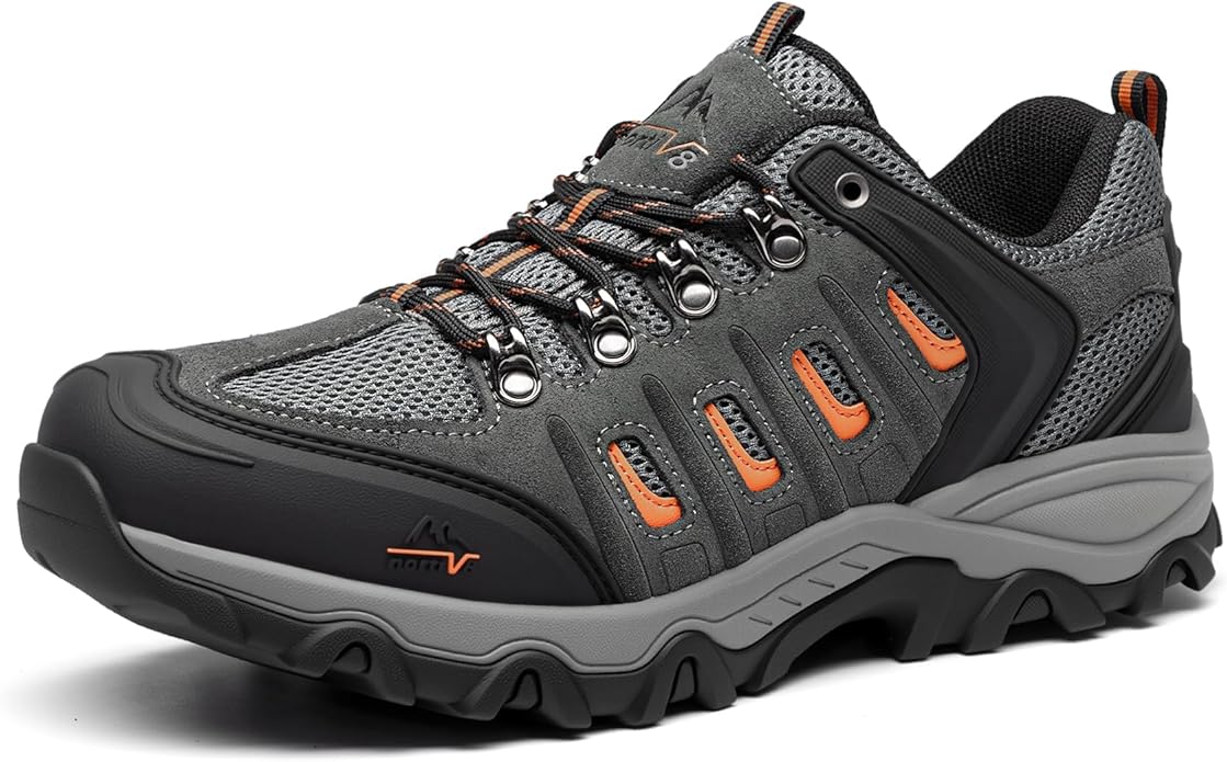 NORTIV 8 Men's Waterproof Hiking Shoes Leather Low-Top Hiking Shoes for Outdoor Trailing Trekking Camping Walking Quest