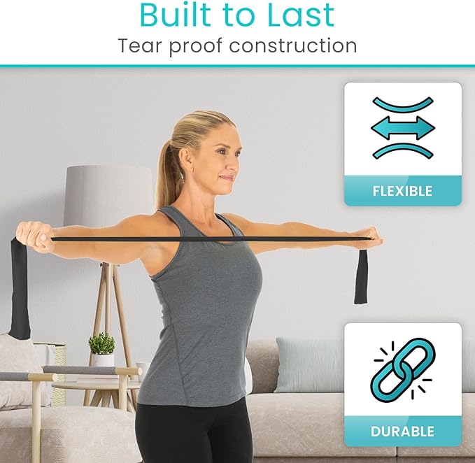 Vive Professional Resistance Bands - 25 Yard Non-Latex Roll for Physical Therapy, Lower and Upper Body Exercise Workout - Straight Elastic for Strength Training, Rehabilitation, Women, Men