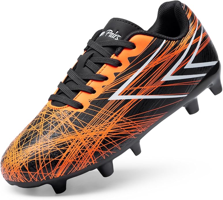 DREAM PAIRS Boys Girls Soccer Cleats Kids Youth Firm Ground Football Shoes for Little/Big Kid