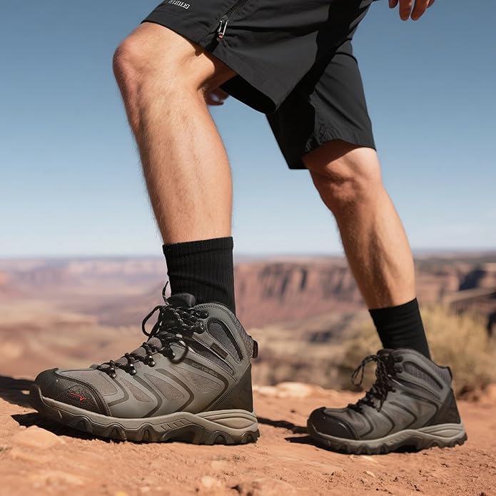 NORTIV 8 Men's Ankle High Waterproof Hiking Boots Outdoor Lightweight Shoes Trekking Trails Armadillo