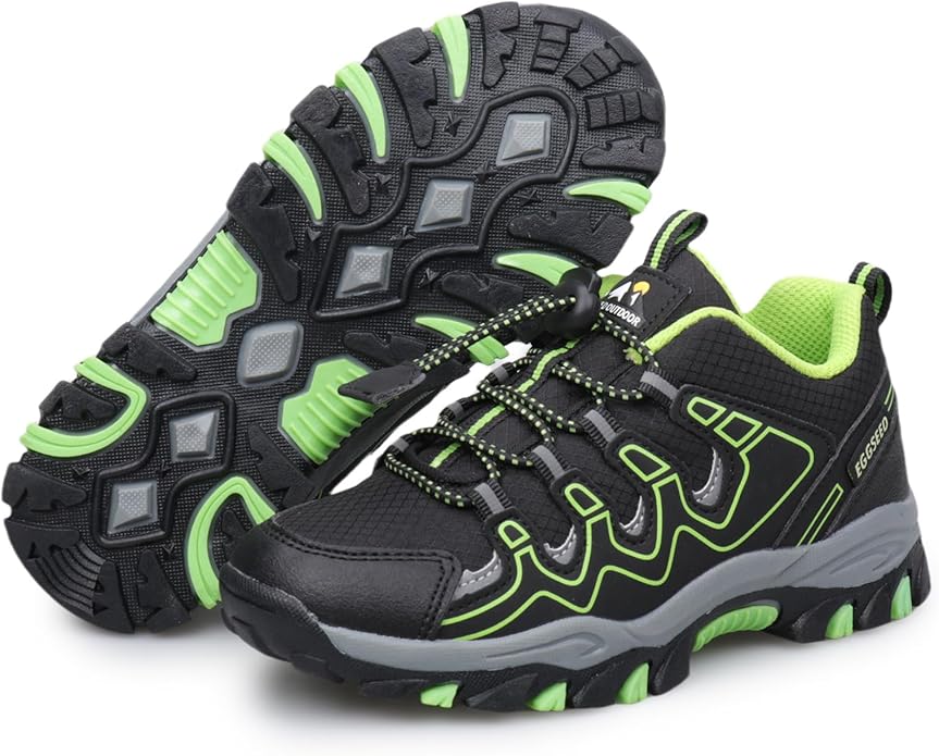 Boys Girls Hiking Trail Shoes Waterproof Slip Resistant Outdoor Trekking Walking Running Sneakers(Little/Big Kids)