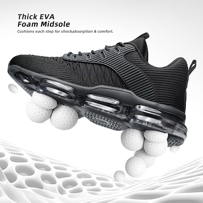 Mens Running Shoes Air Low Top Comfort Walking Lace Up Sneakers Breathable Fashion Tennis Sport Gym Fitness Cross Trainers
