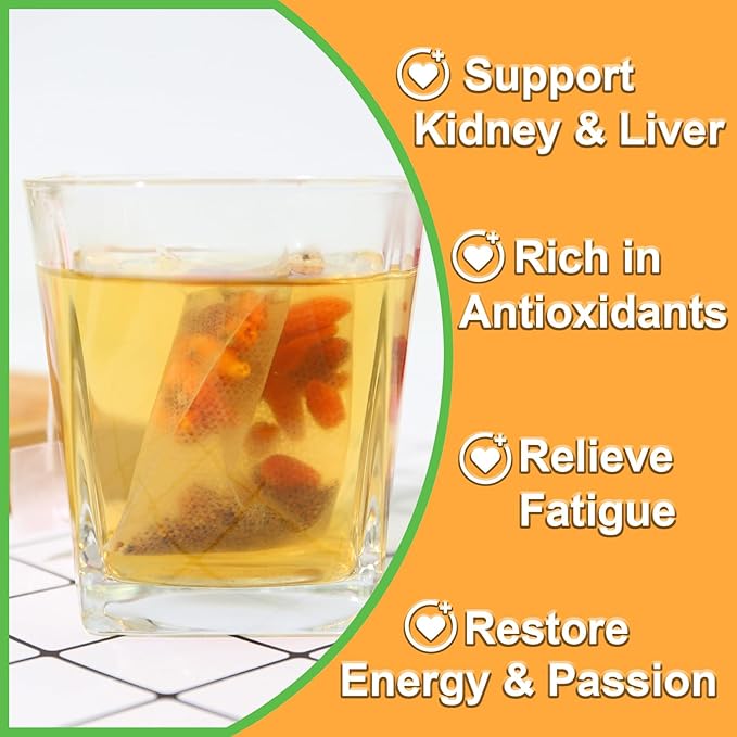 TEARELAE - Five Flavors Goji Berry Tea Bags - 6g x 36 Count - Traditional Herbal Tea Combination For Men - Non-GMO - Caffeine-free - Restore Passion & Digestion Support