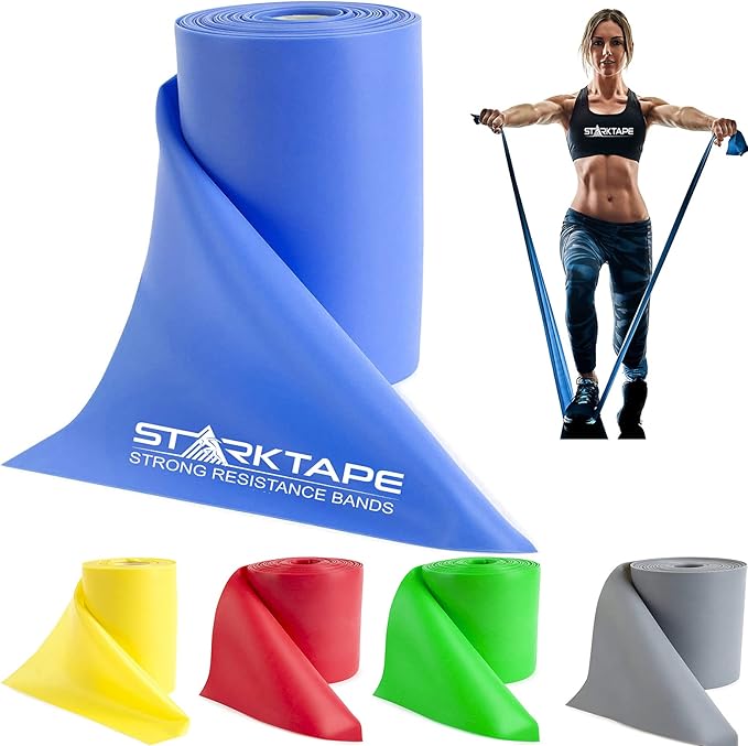 Resistance Bands Professional 8,16, 25, 50 Yards Bulk Rolls. Latex-Free Elastic Physical Therapy Band. No Scent, No Powder - Perfect for Home Exercise, Yoga, Pilates, Gym, Rehab, Workout