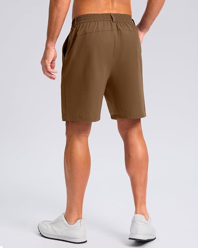 Pudolla Men's Casual Shorts 7"/9" Lightweight Golf Shorts with 3 Pockets Stretch Quick Dry Comfy Work Shorts