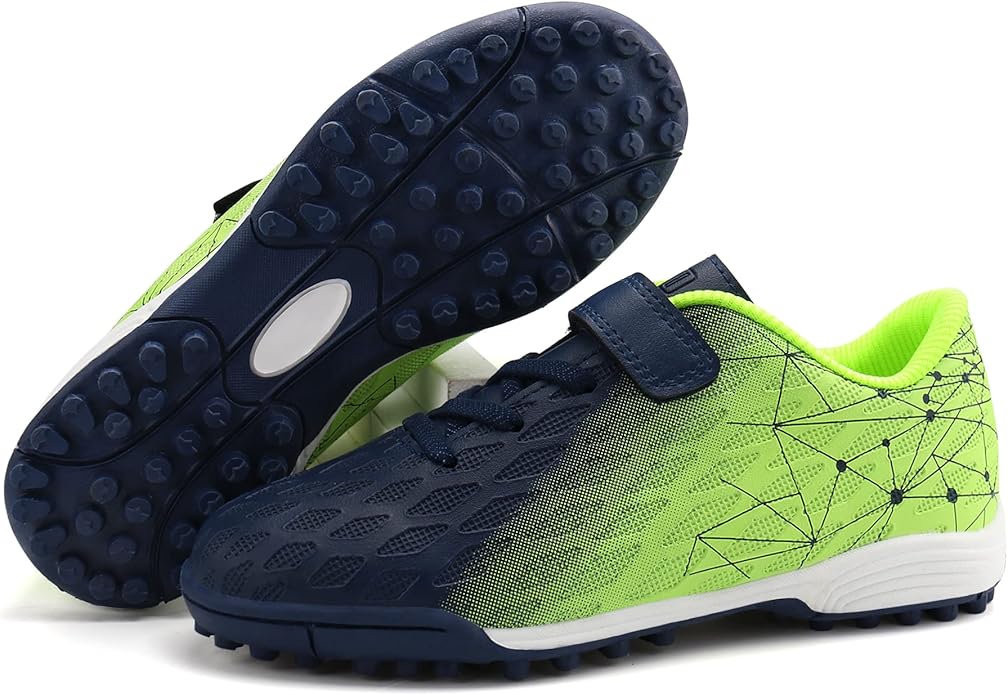 brooman Kids Indoor Soccer Shoes Boys Girls Soccer Cleats Athletic Turf Shoes