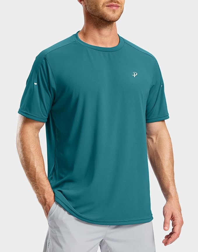 Pudolla Men's Workout Running T-Shirts Lightweight Quick Dry Athletic Gym Shirts for Men Short Sleeve Sport Tee Tops