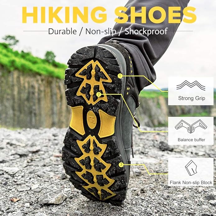 CAMEL CROWN Hiking Shoes Men Trekking Shoe Low Top Outdoor Walking Waterproof Leather Trail Sneakers
