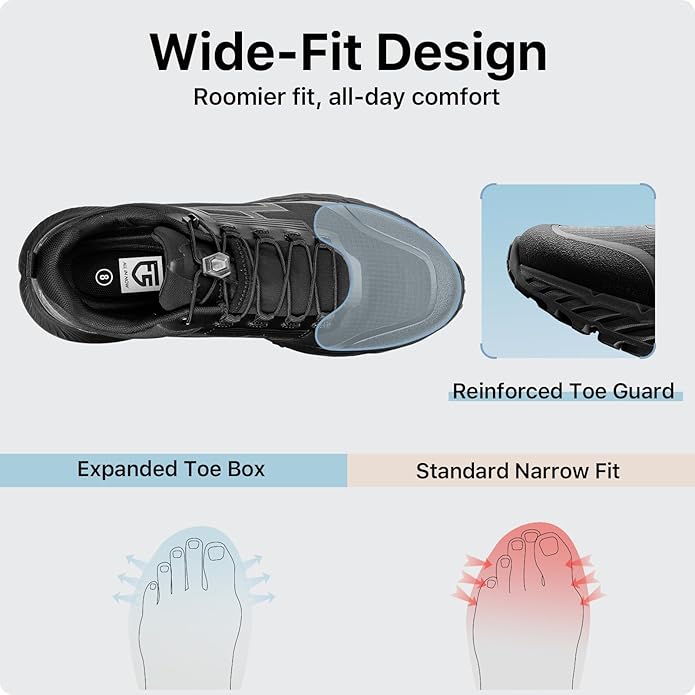 FREE SOLDIER Men's Trail Running Hiking Tactical Shoes - Breathable Lightweight Non-Slip Outdoor Sneakers for Walking Gym Backpacking Athletic Shoes