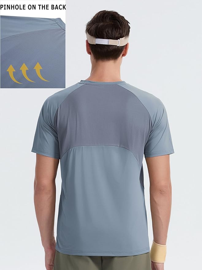 Moisture Wicking Quick Dry Soft Pickleball Workout Hiking Camping Running Shirts for Men Outdoor Sports