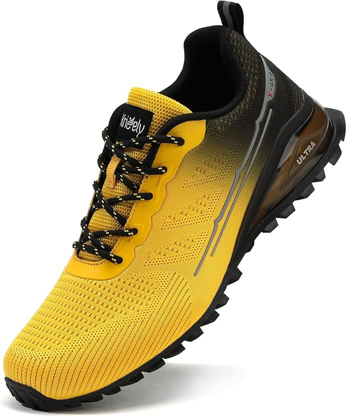 Kricely Men's Trail Running Shoes Fashion Walking Hiking Sneakers for Men Tennis Cross Training Shoe Outdoor Snearker Mens Casual Workout Footwear