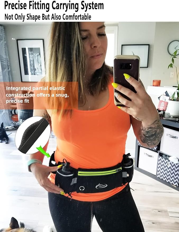 AiRunTech Hydration Running Belt with Water Bottle, Running Fanny Pack for Phone and Wallet Holder, Running Bag Runners Essentials Accessories Marathon Triathlon Walking Jogging Gear Gift
