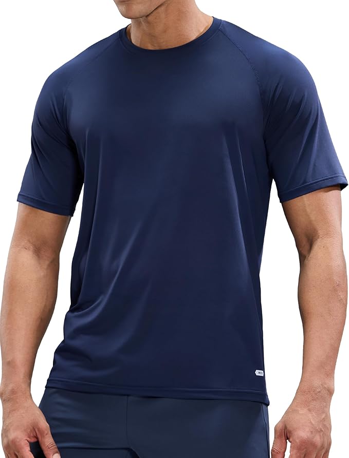 MIER Men's Dry Fit Workout T-Shirts Athletic Running Tee Short Sleeve Crew Neck Gym Tops, Polyester, Moisture Wicking