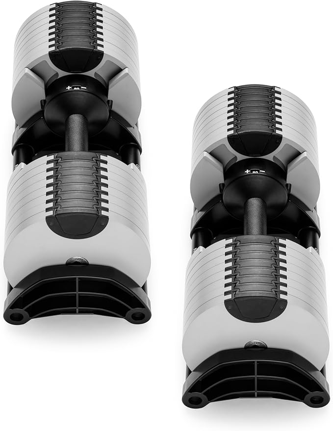 NÜOBELL® Adjustable Dumbbell Set, 5-50 LB or 5-80 LB, Easy Twist 2024-25 Model, All-In-One Weights Set (Pair) for Home, Original Manufacturer