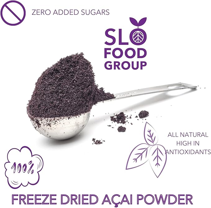 Slofoodgroup Freeze Dried Açaí Powder - Pure Acai Powder from Brazil (.25Lb/4oz Açaí), Acai Fruit Powder