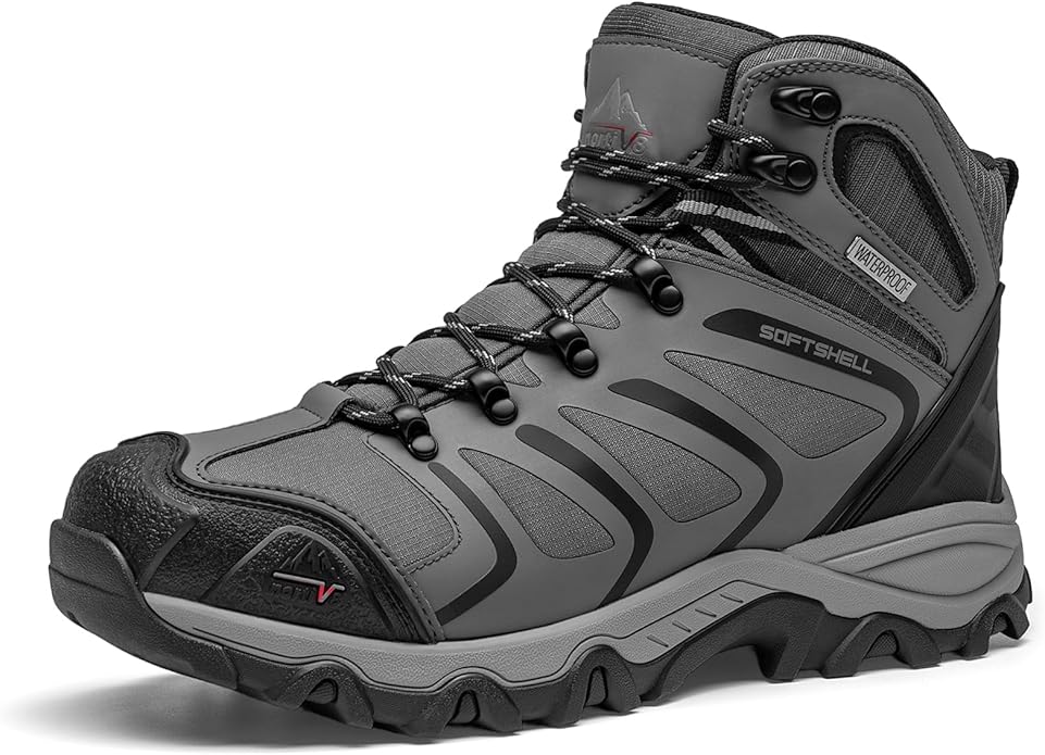 NORTIV 8 Men's Ankle High Waterproof Hiking Boots Outdoor Lightweight Shoes Trekking Trails Armadillo