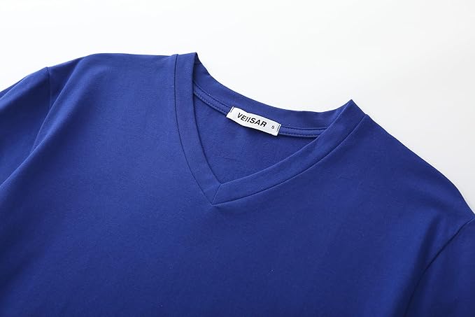 VEIISAR Premium V Neck T Shirts for Men - Modern Fitted Tees Vneck Undershirts