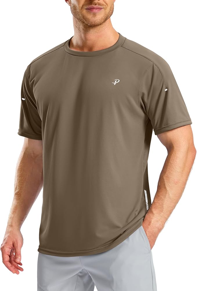 Pudolla Men's Workout Running T-Shirts Lightweight Quick Dry Athletic Gym Shirts for Men Short Sleeve Sport Tee Tops