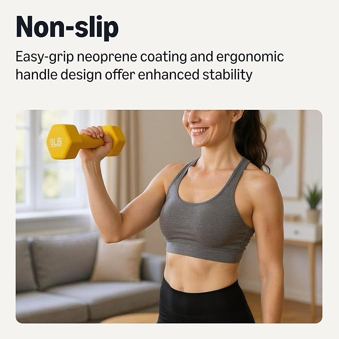 Amazon Basics Neoprene Dumbbell Hand Weights for Exercise and Muscle Toning