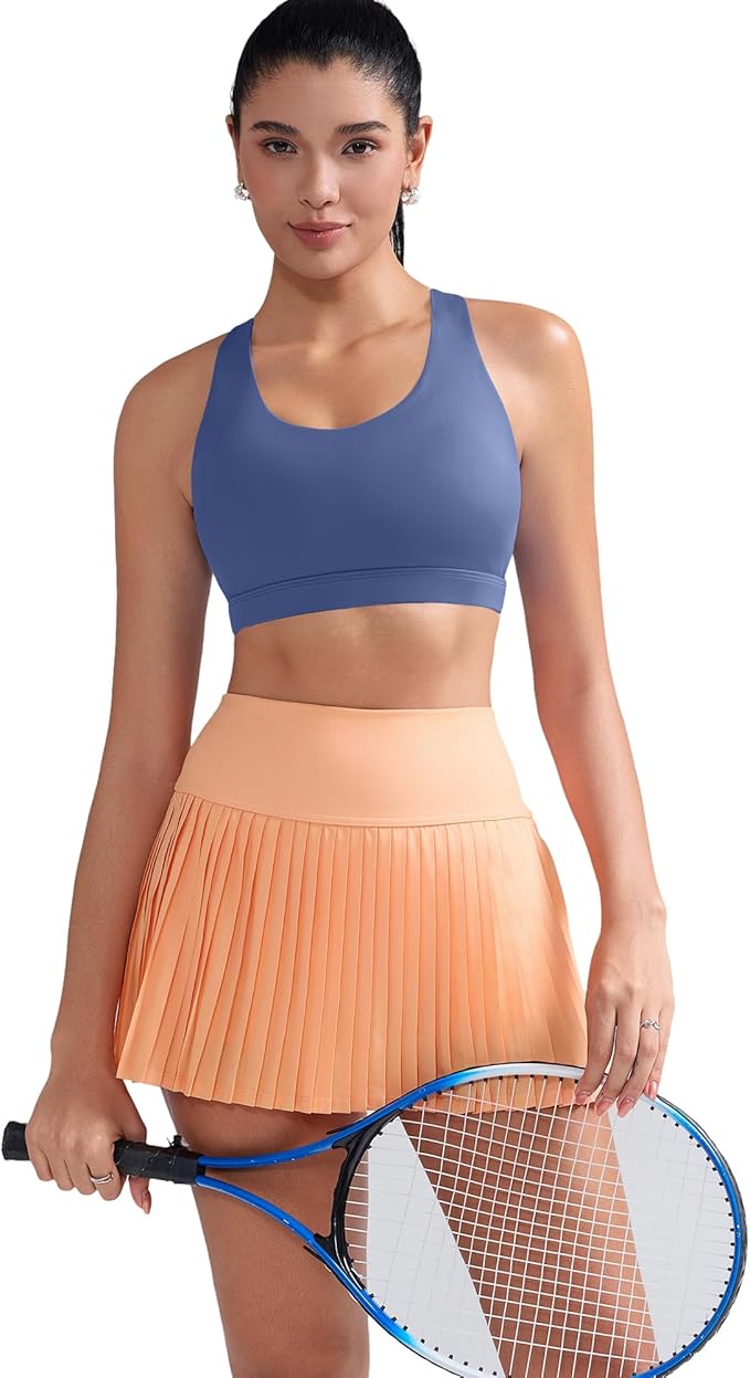 RUNNING GIRL Sports Bra for Women, Criss-Cross Back Padded Strappy Sports Bras Medium Support Yoga Bra with Removable Cups