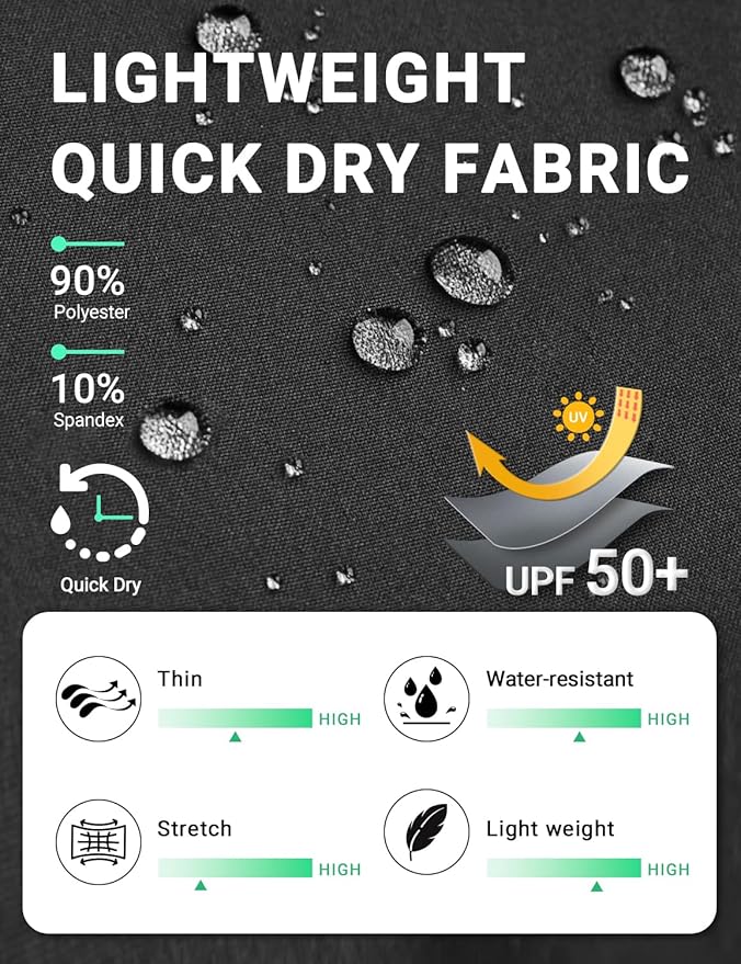 BVVU Women's Hiking Pants Lightweight Quick Dry Travel Outdoor Pants Waterproof Work Cargo Joggers with Zipper Pockets