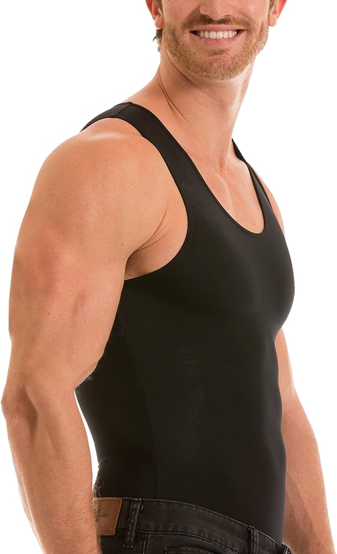 Insta Slim -Made in USA- Compression Tank-Top Shapewear for Men. Tummy Control Slimming Body-Shaper for Belly & Back Support