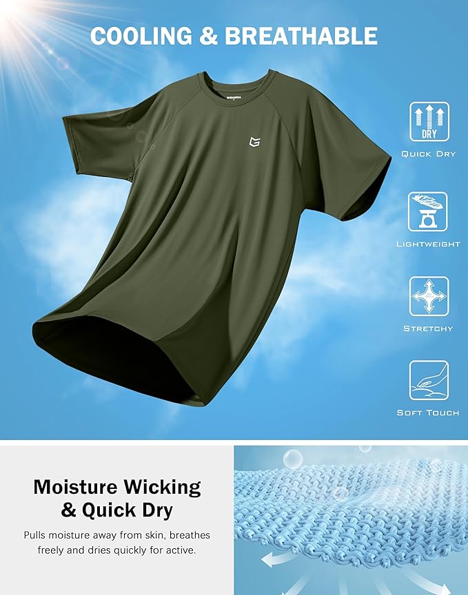 G Gradual Men's Workout Athletic T-Shirts Moisture Wicking Cooling Running Shirts Short Sleeve Performance Tee for Gym Tennis