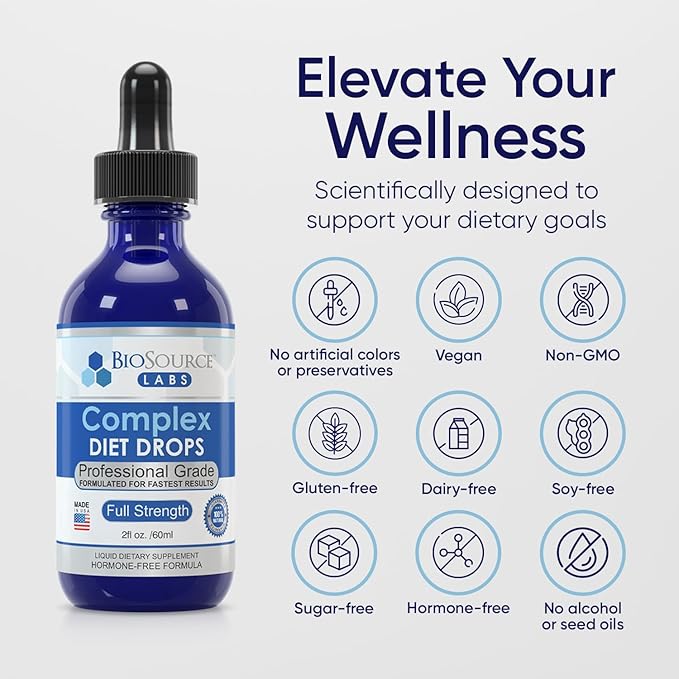 Complex Diet Drops – Best Natural Drops for Men and Women (1 Bottle, 2 fl oz) - 30 Day Supply