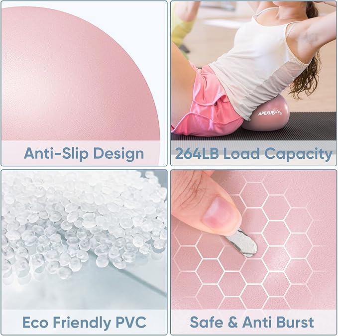 APEXUP Yoga & Pilates Ball - Anti Slip Heavy Duty Gym Ball for Fitness, Balance & Core Workout