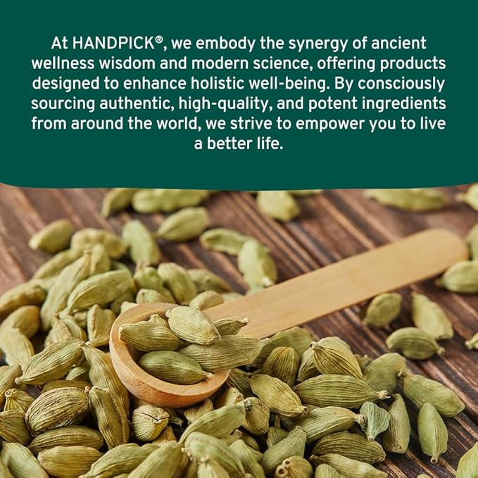 HANDPICK Green Cardamom Pods (57g / 2oz) Large size Green Elaichi | Pure, Non-GMO, Gluten Free | 100% Raw from India | Resealable Zip Lock Pouch
