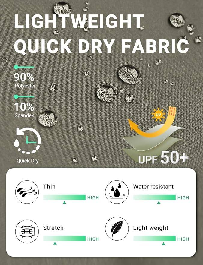 BVVU Women's Hiking Pants Lightweight Quick Dry Travel Outdoor Pants Waterproof Work Cargo Joggers with Zipper Pockets