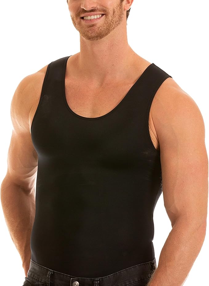 Insta Slim -Made in USA- Compression Tank-Top Shapewear for Men. Tummy Control Slimming Body-Shaper for Belly & Back Support
