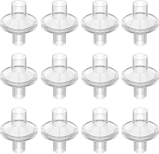 12-Pack CPAP Filters, Universal CPAP Inline Filter for CPAP and BiPAP Machines, Compatible with ResMed & Dreamstation Size 22mm & 25mm CPAP Tube, CPAP Supplies
