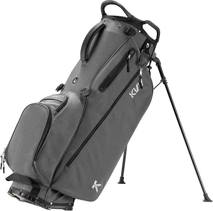KVV Lightweight Golf Stand Bag with 7 Way Full-Length Dividers, 5 Zippered Pockets, Automatically Adjustable Dual Straps，Elegant Design