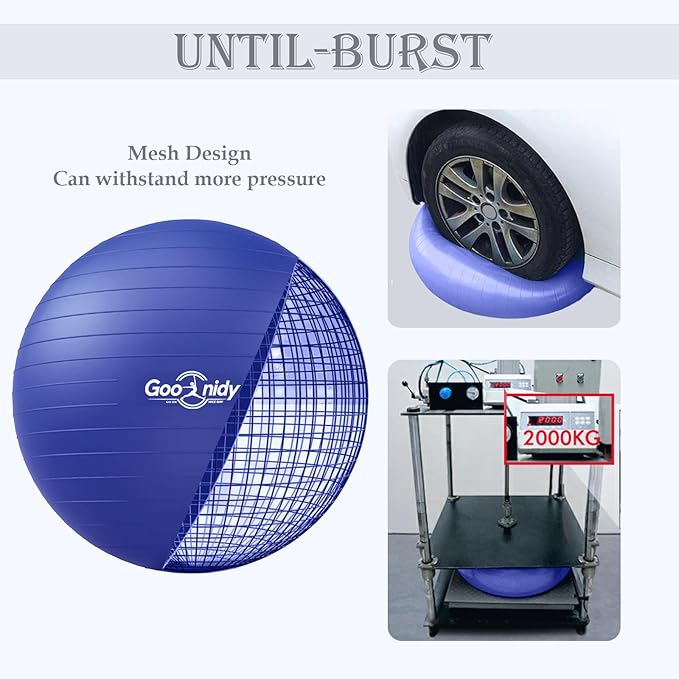Soft Exercise ball, Anti-Burst Yoga Ball Chair Supports 2200lbs, Workout Equipment w/ Pump for Pregnancy Medicine Birthing Physical Therapy Stability Excersing Birth Swiss Fitness Gym Physio Labor Abs