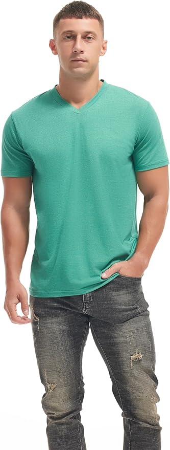 VEIISAR Premium V Neck T Shirts for Men - Modern Fitted Tees Vneck Undershirts