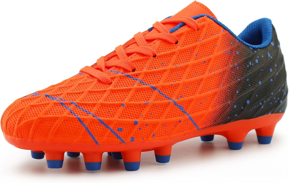 Tobfis Kids Athletic Outdoor Firm Ground Soccer Cleats Shoes(Toddler/Little Kid/Big Kid)