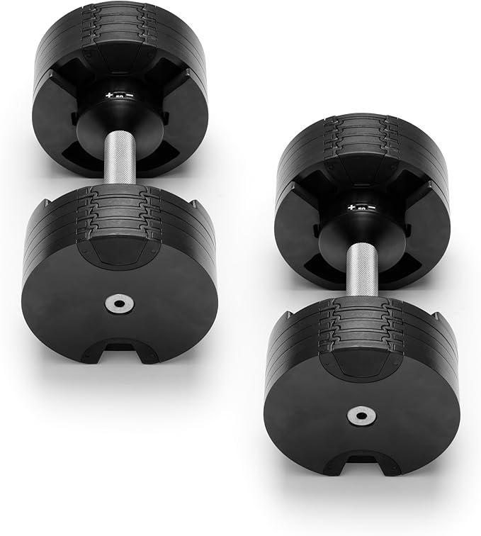 NÜOBELL® Adjustable Dumbbell Set, 5-50 LB or 5-80 LB, Easy Twist 2024-25 Model, All-In-One Weights Set (Pair) for Home, Original Manufacturer
