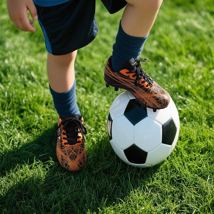 DREAM PAIRS Boys Girls Soccer Cleats Kids Youth Firm Ground Football Shoes for Little/Big Kid